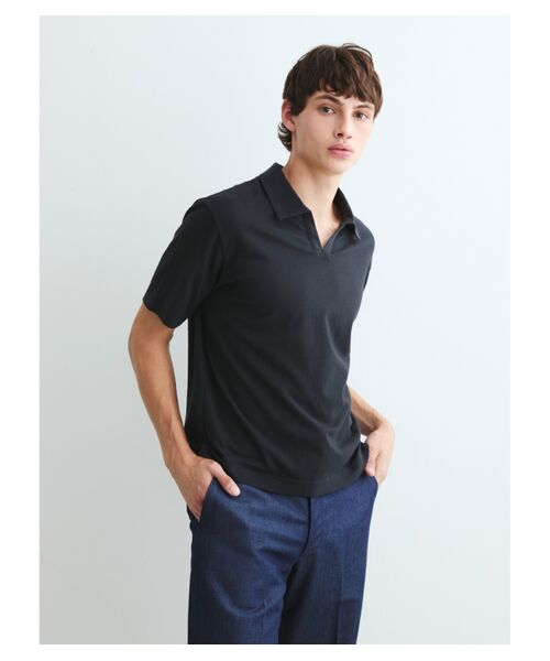 three dots / スリードッツ ポロシャツ | Men's crepe weave skipper polo | 詳細7