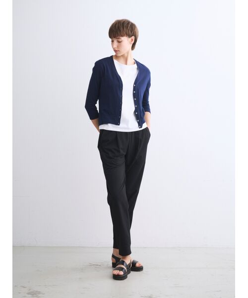 three dots / スリードッツ カーディガン・ボレロ | Jersey colette cropped cardigan | 詳細9