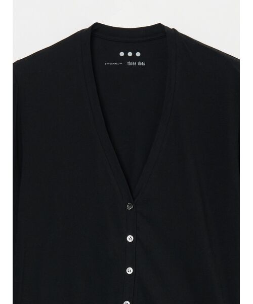 three dots / スリードッツ カーディガン・ボレロ | Jersey colette cropped cardigan | 詳細2