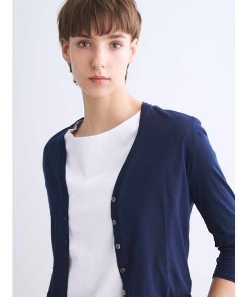 three dots / スリードッツ カーディガン・ボレロ | Jersey colette cropped cardigan | 詳細7