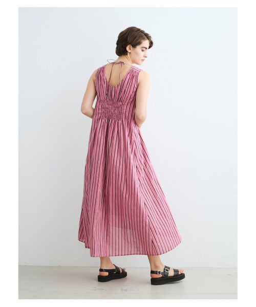 three dots / スリードッツ ドレス | India cotton stripe dress | 詳細8