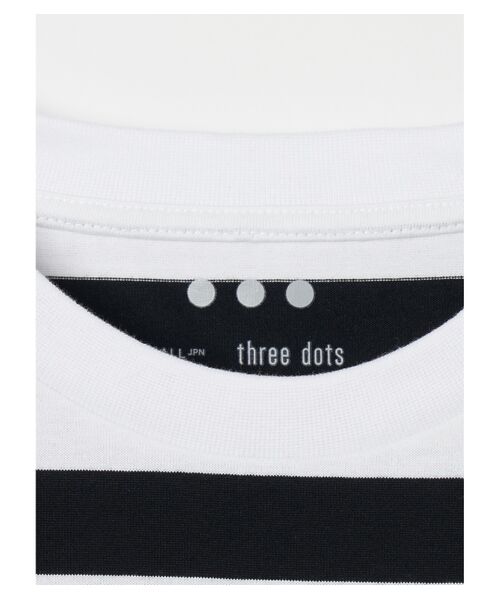 three dots / スリードッツ Tシャツ | Big stripe french slv tee | 詳細3