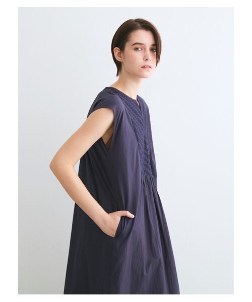 three dots / スリードッツ ドレス | Ind cotton poplin dress | 詳細8