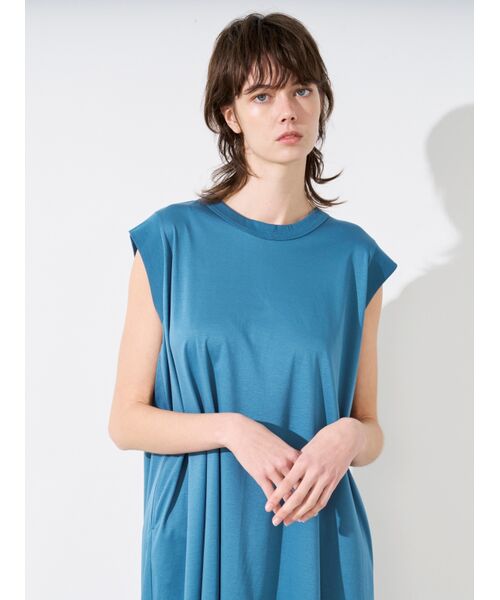 three dots / スリードッツ ドレス | Silky paper cotton dress | 詳細7