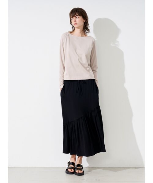 three dots / スリードッツ Tシャツ | Sanded jersey l/s boatneck tee | 詳細8