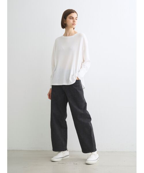 three dots / スリードッツ その他トップス | Smile stretch jersey long T shir | 詳細10