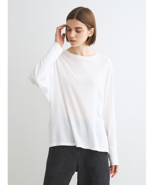three dots / スリードッツ その他トップス | Smile stretch jersey long T shir | 詳細6