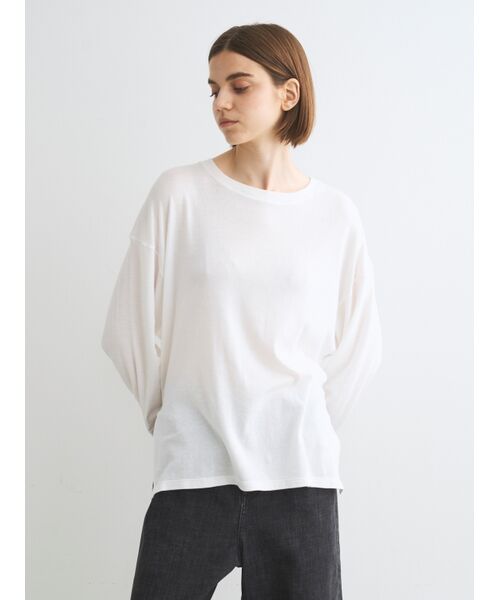 three dots / スリードッツ その他トップス | Smile stretch jersey long T shir | 詳細7