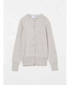 Cotton melange smooth button cardigan