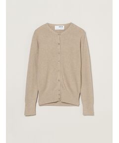 Cotton melange smooth button cardigan