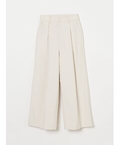 Wool twill wide pant