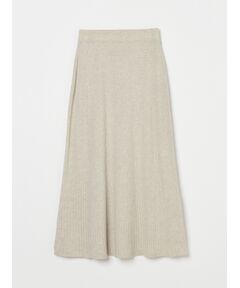 Moist rib A-line skirt