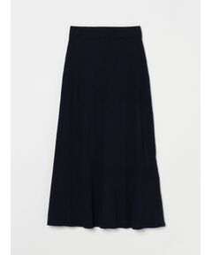 Moist rib A-line skirt