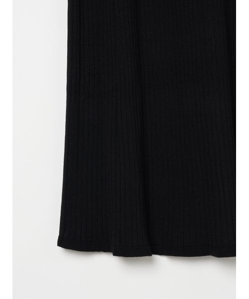 three dots / スリードッツ スカート | Moist rib A-line skirt | 詳細4