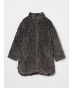 Upcycled eco fur middle coat