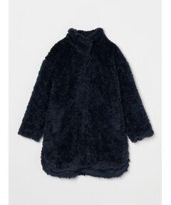 Upcycled eco fur middle coat