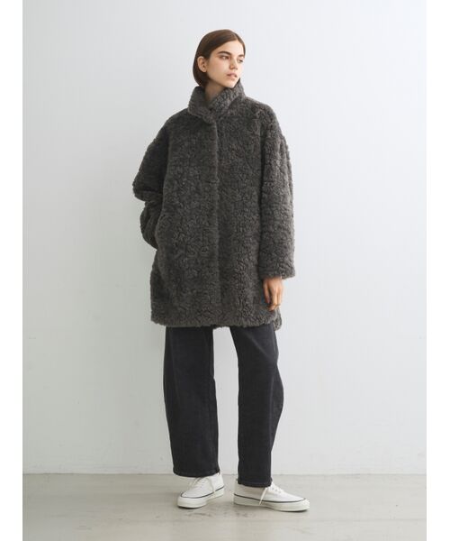 three dots / スリードッツ その他アウター | Upcycled eco fur middle coat | 詳細10