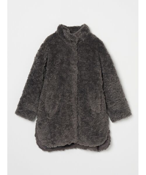 three dots / スリードッツ その他アウター | Upcycled eco fur middle coat（grey）