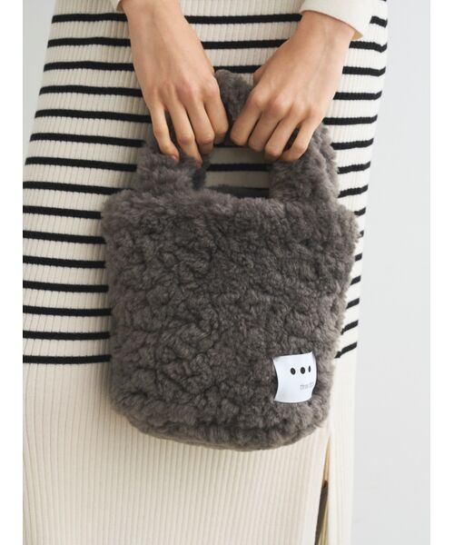 three dots / スリードッツ ショルダーバッグ | Upcycled eco fur tote bag | 詳細7