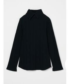 Random rib 2way l/s turtleneck