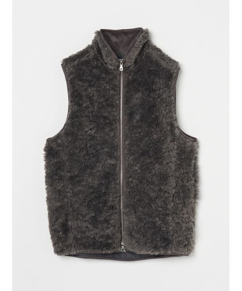 Men's upcycle eco fur zip vest （その他アウター）｜three dots