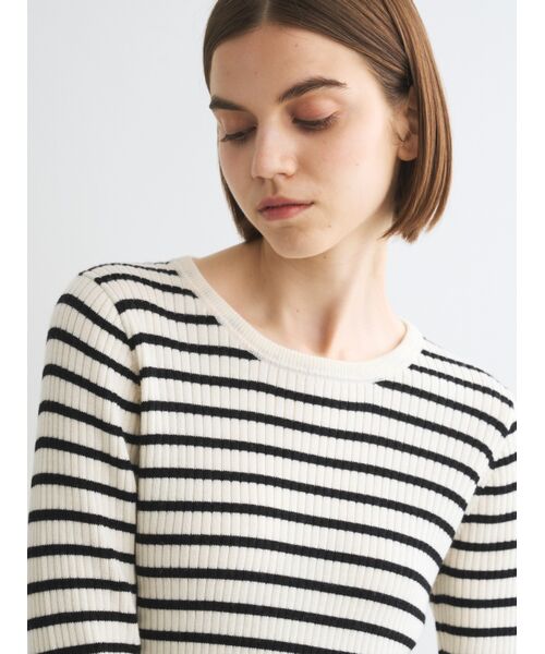 three dots / スリードッツ ニット・セーター | Wool outfit rib tee knit | 詳細8