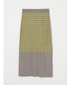 Wool outfit rib narrow skirt