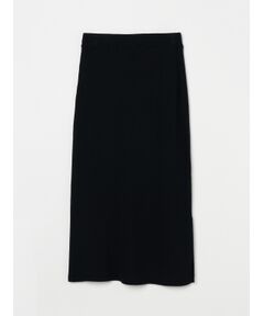 Wool outfit rib narrow skirt