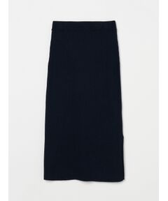 Wool outfit rib narrow skirt