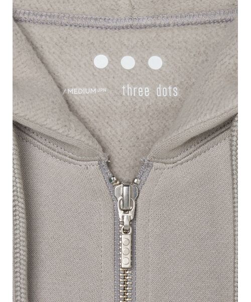 three dots / スリードッツ パーカー | Men's cashmere touch zip hoody | 詳細5