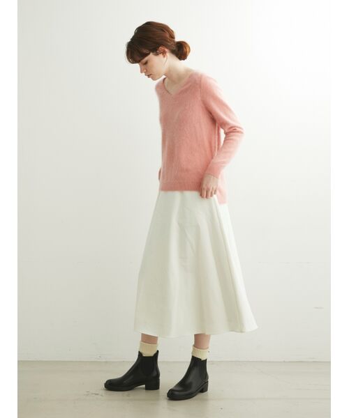 three dots / スリードッツ スカート | Stretch tweed skirt | 詳細7