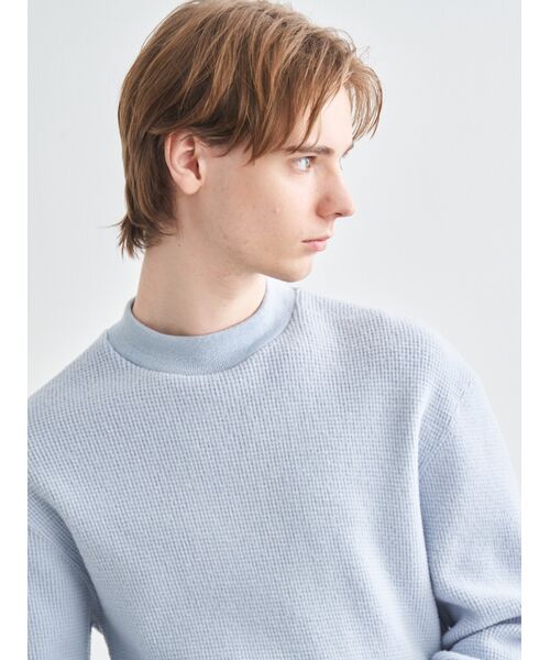 three dots / スリードッツ ニット・セーター | Men's wool waffle l/s mock neck | 詳細8