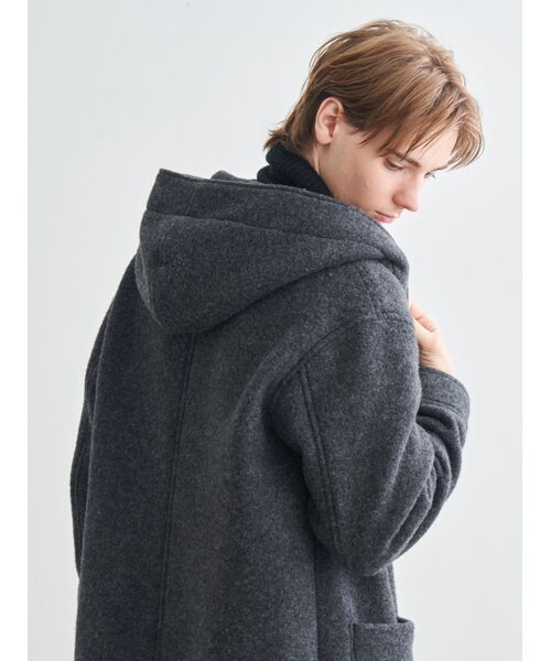 セール】 Men's wool fleece hooded coat （その他アウター）｜three