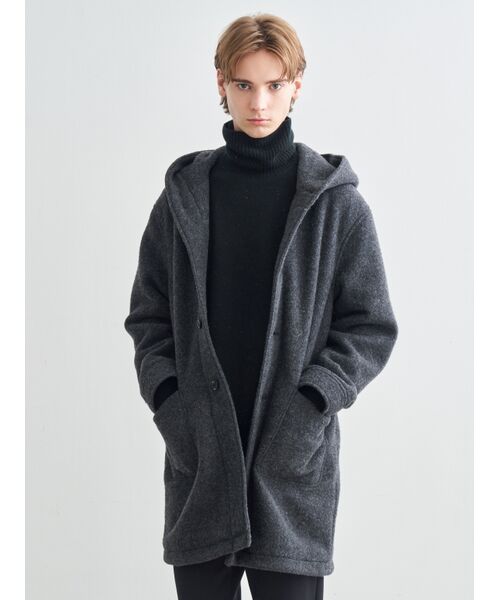 three dots / スリードッツ その他アウター | Men's wool fleece hooded coat | 詳細6