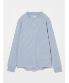 three dots / スリードッツ ニット・セーター | Men's wool waffle l/s henley neck