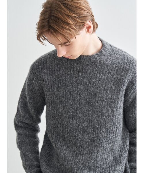 three dots / スリードッツ ニット・セーター | Men's shaggy sweater crew neck | 詳細9