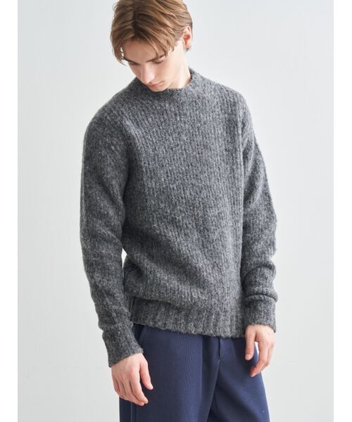 three dots / スリードッツ ニット・セーター | Men's shaggy sweater crew neck | 詳細7