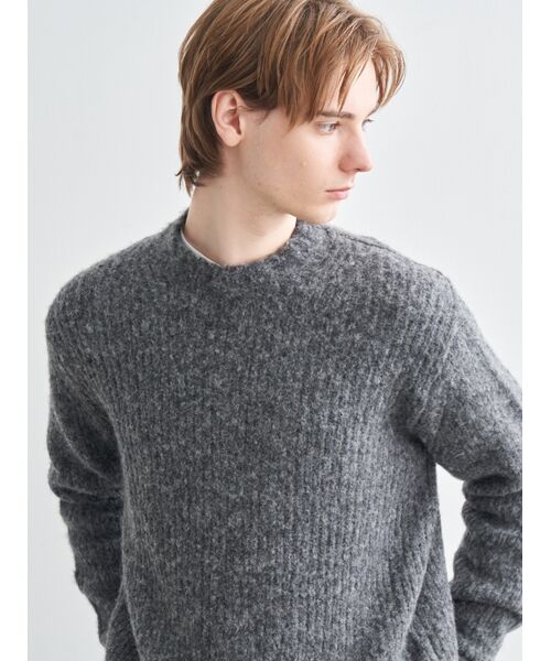 three dots / スリードッツ ニット・セーター | Men's shaggy sweater crew neck | 詳細8