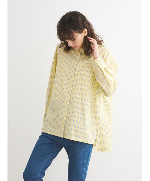 three dots / スリードッツ シャツ・ブラウス | Broad cotton loose shirt | 詳細6
