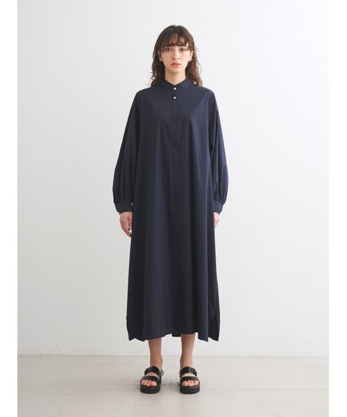 three dots / スリードッツ ドレス | Broad cotton shirt dress | 詳細10