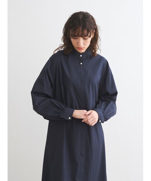 three dots / スリードッツ ドレス | Broad cotton shirt dress | 詳細6