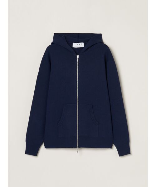 three dots / スリードッツ その他トップス | Power smooth knit zipup hoody(navy)