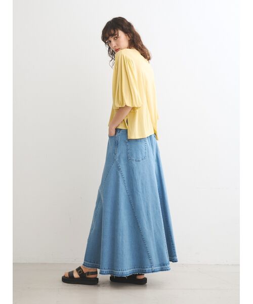 three dots / スリードッツ スカート | Denim volume flair skirt | 詳細9