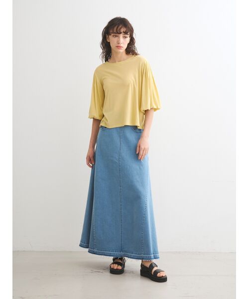 three dots / スリードッツ スカート | Denim volume flair skirt | 詳細7