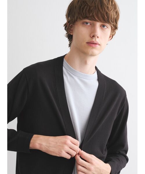 three dots / スリードッツ カーディガン・ボレロ | Men's organic cotton v neck cardigan | 詳細7