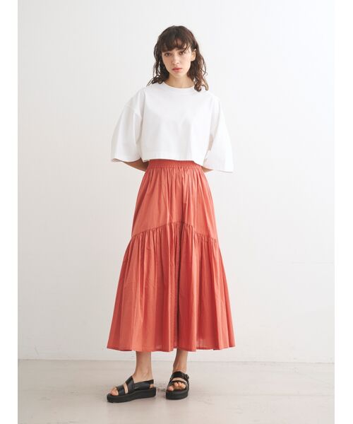 three dots / スリードッツ スカート | Vintage lawn tiered skirt | 詳細8
