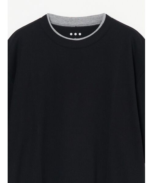 three dots / スリードッツ Tシャツ | Men's Organic cotton knit layered crew neck | 詳細2