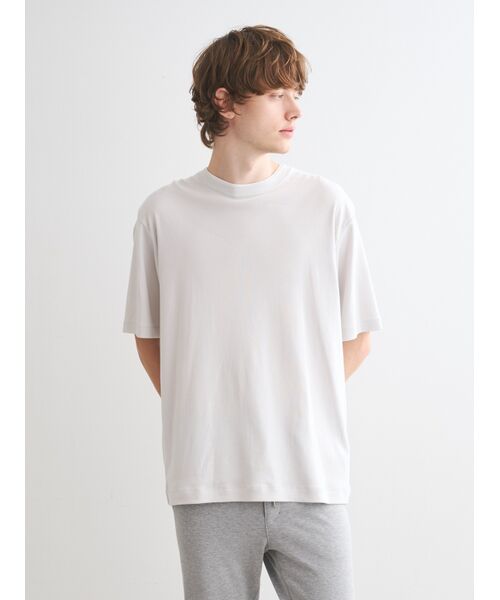 three dots / スリードッツ Tシャツ | Men's Organic cotton knit layered crew neck | 詳細6