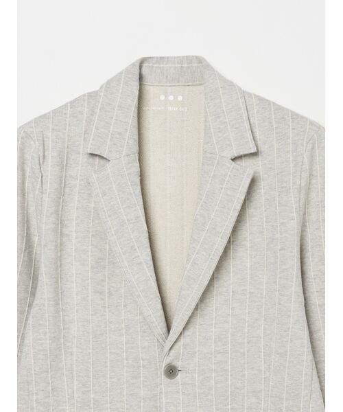 three dots / スリードッツ テーラードジャケット | Men's fleece stripe 2button jackt | 詳細2