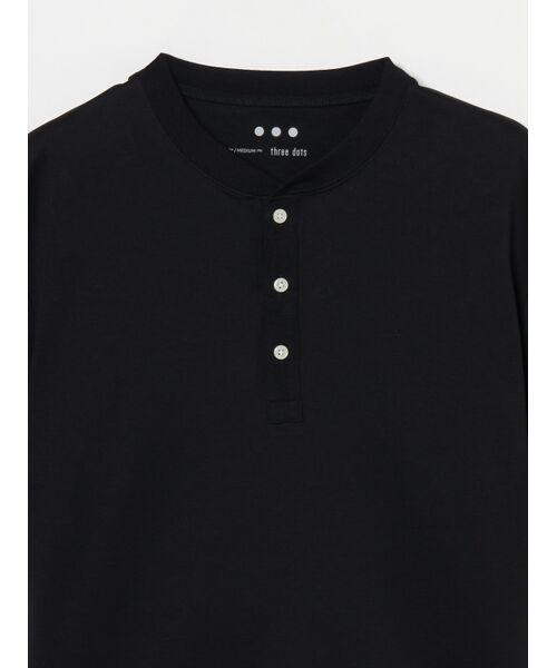 three dots / スリードッツ Tシャツ | Men's high gauge smooth s/s henley | 詳細2
